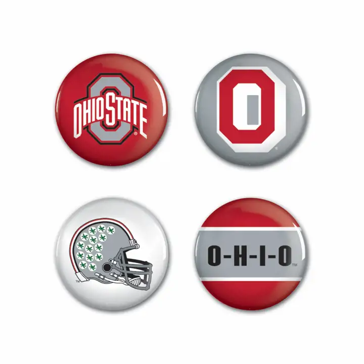 Ohio State Buckeyes – Lot de 4 Boutons AST