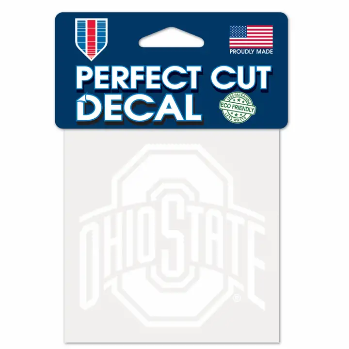 Décalque découpé Ohio State Buckeyes 4x4 - Blanc AST