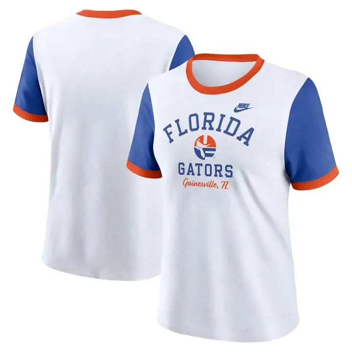 FLORIDA GATORS NCAA TEE RINGER RÉTRO FEMME MC 24 blc/ rbl/