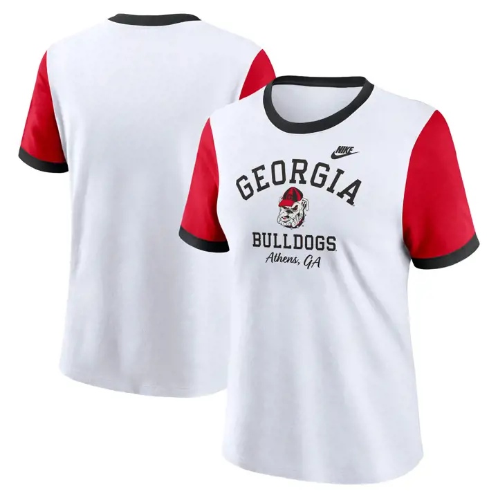T-SHIRT RÉTRO COL ROND FEMME NCAA GEORGIA BULLDOGS 24 bca/ ro