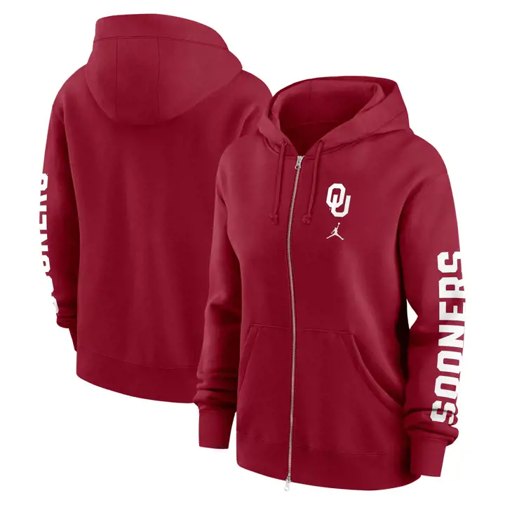 Haut à capuche entièrement zippé OKLAHOMA SOONERS NCAA pour femme, Phoenix FZ HOODIE 24 crim