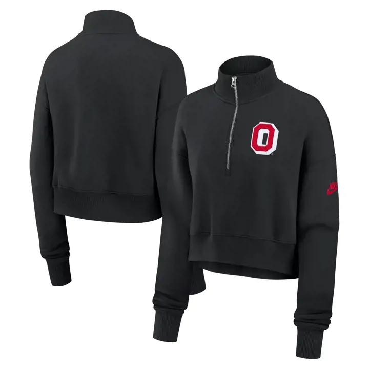 MOLLETON CROP RÉTRO 1/4 ZIP FEMME NCAA OHIO STATE BUCKEYES 2