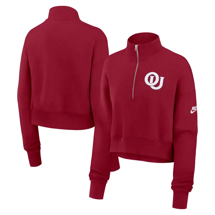 OKLAHOMA SOONERS NOUVEAUTÉ POUR FEMME EN MOLLETON 1/4 ZIP STYLE RÉTRO 24 c