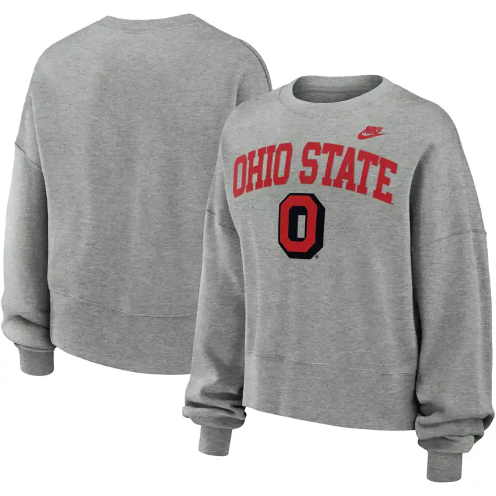 MOLLETON RAS-DU-COU RÉTRO FEMME OHIO STATE BUCKEYES NCAA 24 dkgry