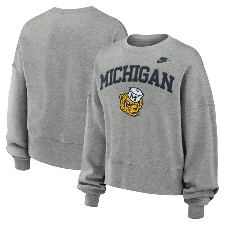 MICHIGAN WOLVERINES NCAA LAINE POLAIRE RÉTRO POUR FEMME 24 dkgry