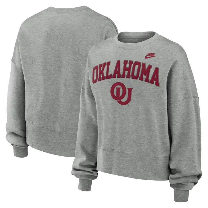 MOLLETON RAS-DU-COU RÉTRO FEMME NCAA OKLAHOMA SOONERS 24 gris foncé