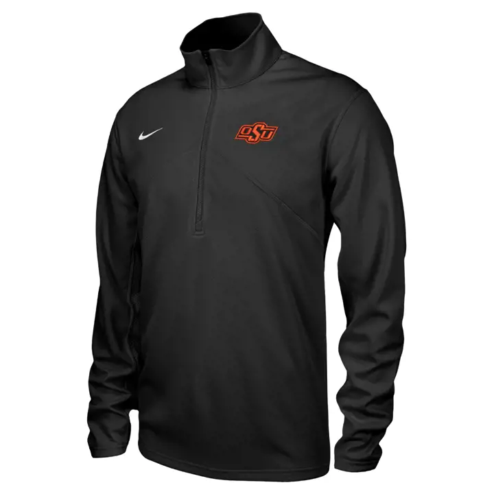 Oklahoma State Cowboys NCAA Haut d'entraînement Dri-Fit 1/4 Zip NOIR