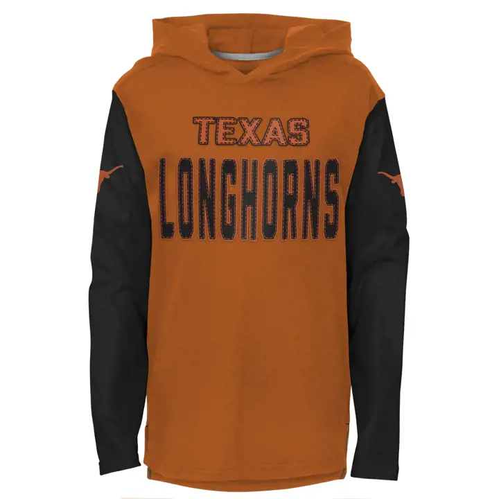 T-shirt à capuchon à manches longues Texas Longhorns NCAA Heritage pour jeunes – Tex Or