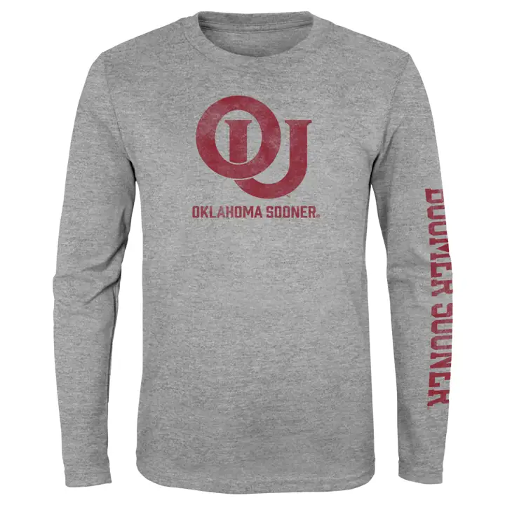 T-shirt à manches longues Oklahoma Sooners NCAA Slogan pour jeune 23 gry