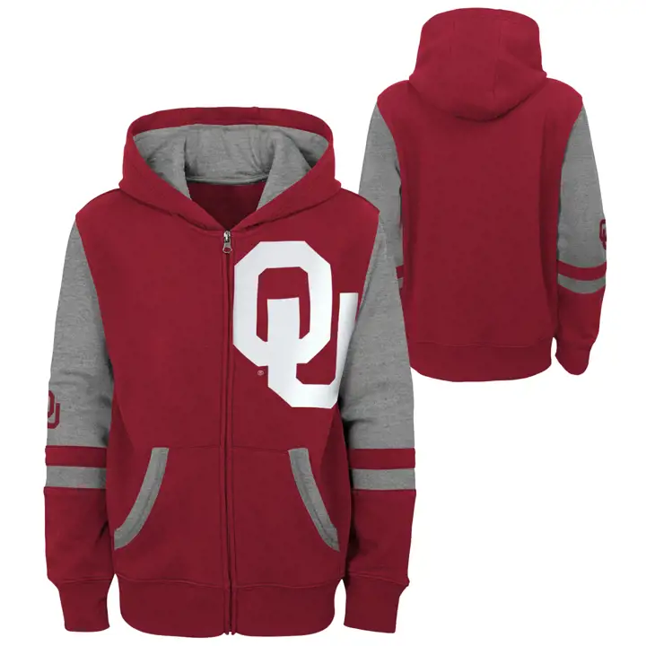 Sweat à capuche zippé color-block Oklahoma Sooners NCAA pour jeune 2