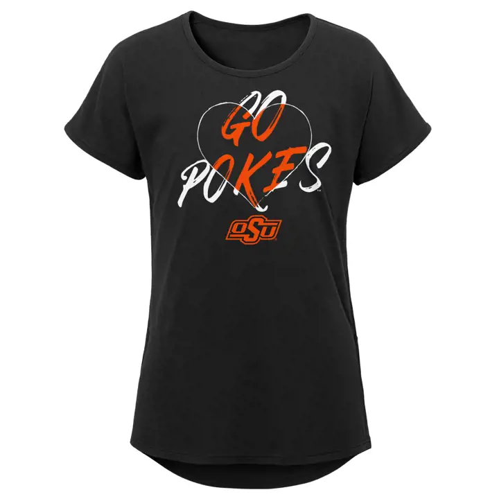 T-shirt Slogan Cœur pour Fille NCAA Oklahoma State Cowboys