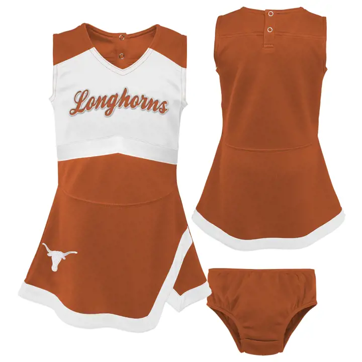 Robe de pompom girl NCAA Texas Longhorns pour petite fille