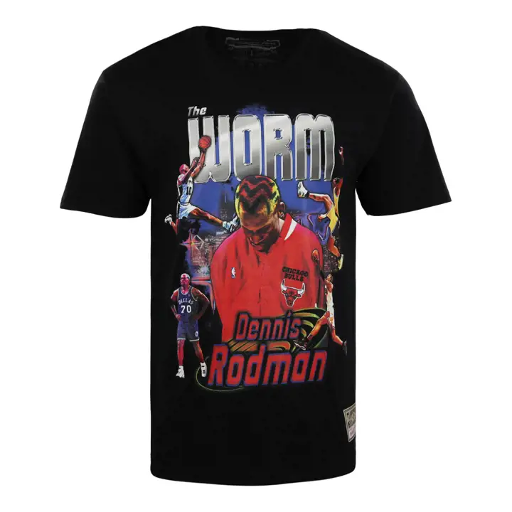 BULLS NBA T-shirt LHD Worm Dennis Rodman noir