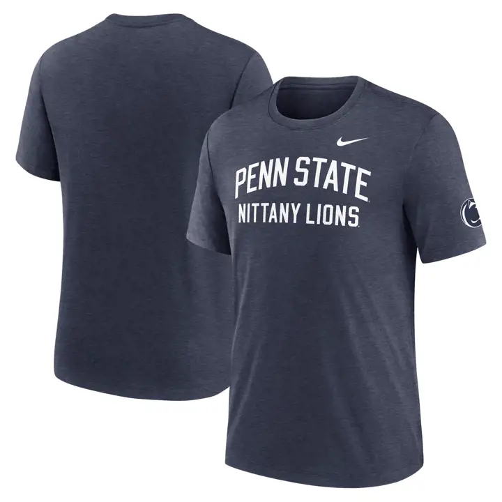 T-SHIRT À COL RAS-DU-COU EN TISSU MÉLANGE NIKE POUR HOMME PENN STATE NITTANY LIONS COLLEGIATE BLOCK