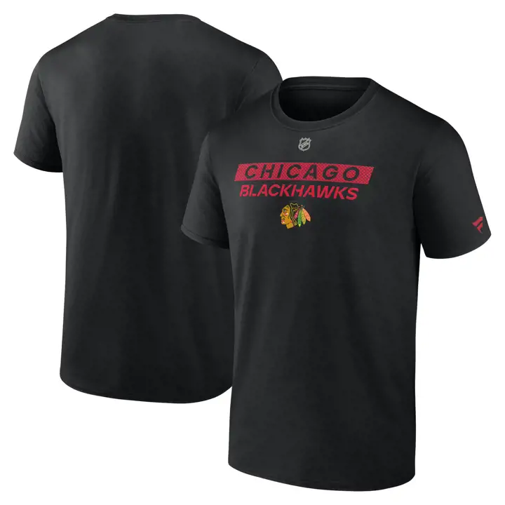 T-shirt Chicago Blackhawks NHL Authentic Pro Prime 24 NOIR