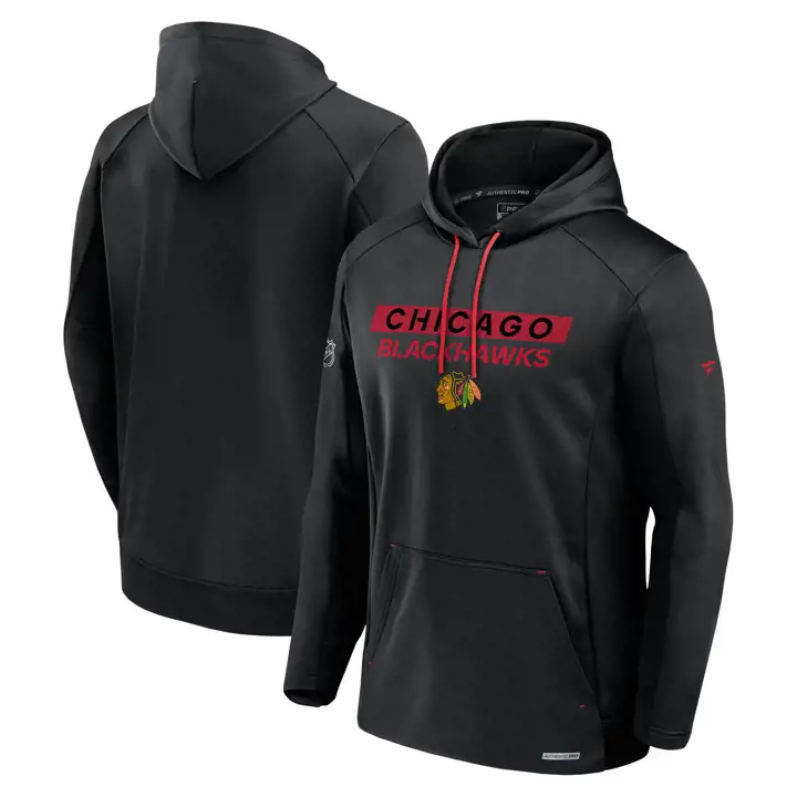 Chicago Blackhawks NHL RINK Perf PO Hoodie 24 Noir