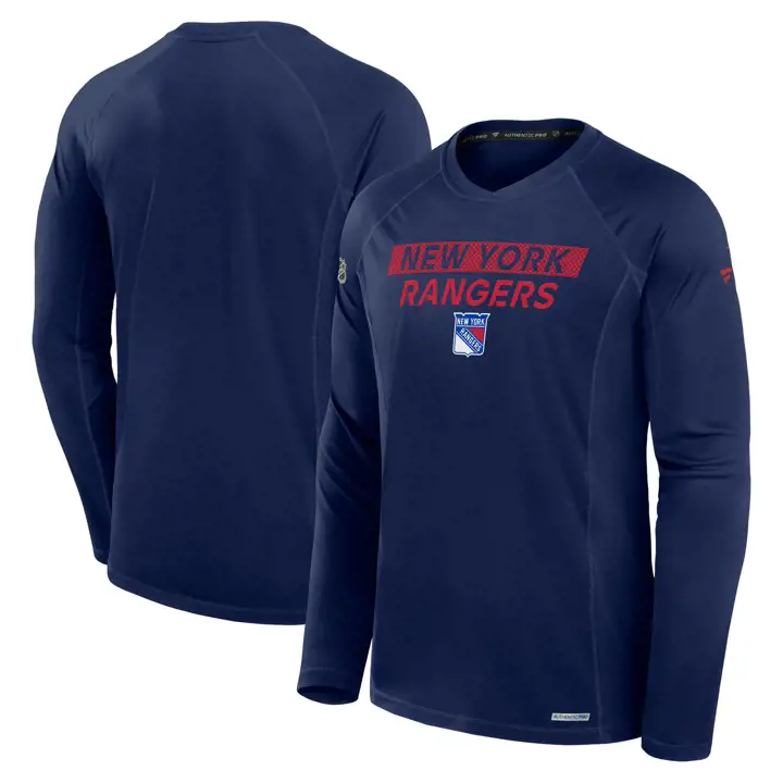 T-shirt à manches longues New York Rangers NHL RINK Tech Prime 24 NAVY