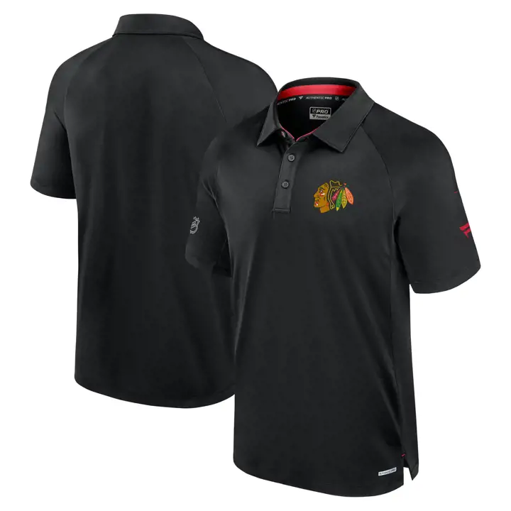 Chicago Blackhawks LNH Polo performance RINK 24 BLK