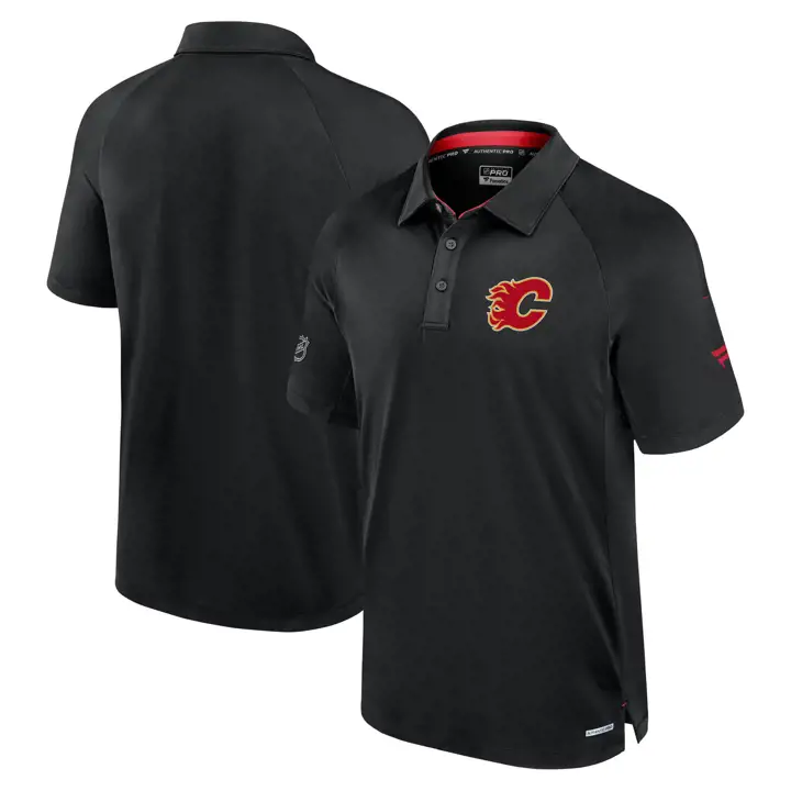 Calgary Flames NHL RINK Polo de performance 24 BLK