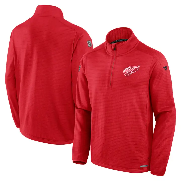 Detroit Redwings NHL RINK polaire 1/4 zip 24 ROUGE