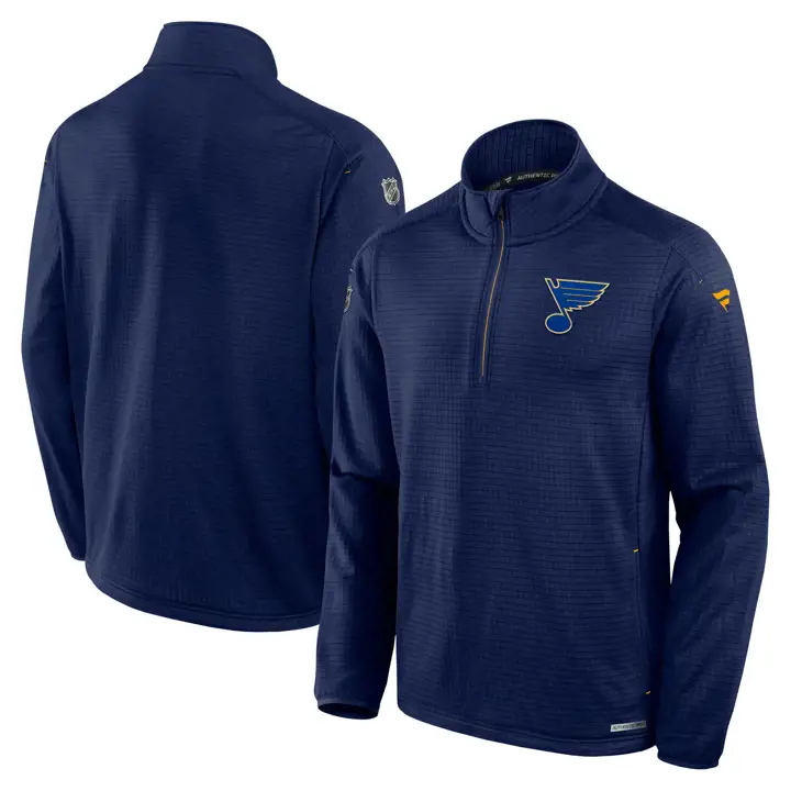 St. Louis Blues NHL RINK Polaire 1/4 Zip 24 MARINE