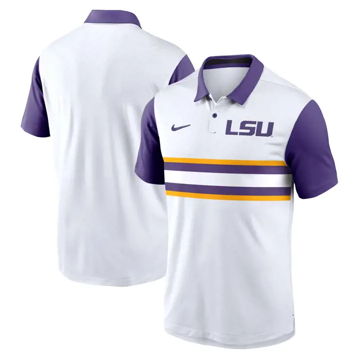 Polo L.S.U. SP and EMB M NK CAMPUS PATTERN wht
