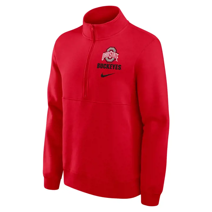 Ohio State Buckeyes EMB M NK CLUB LC MASCOT LOCKUP 1/2 ZIP