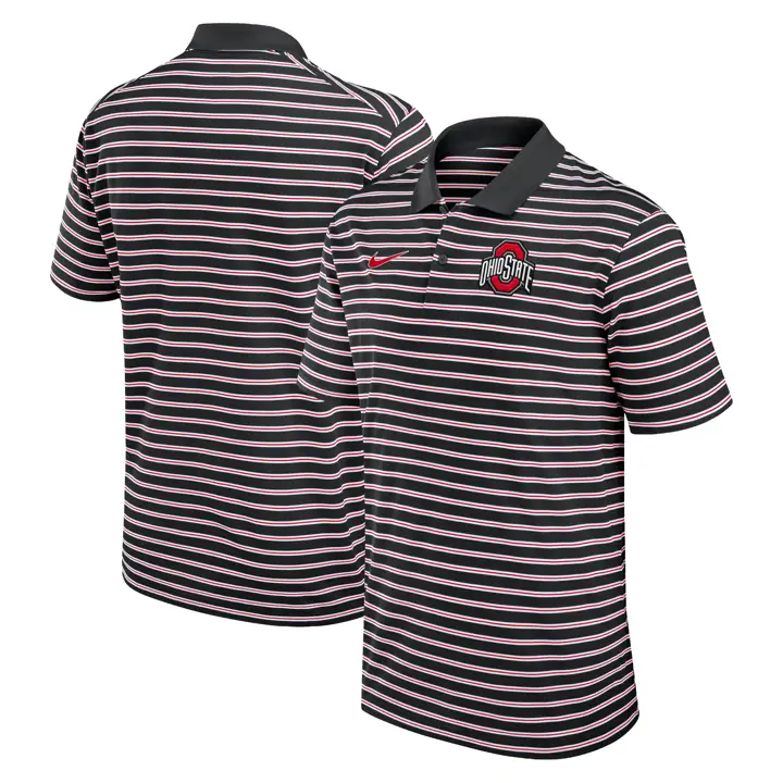 Ohio State Buckeyes APP M NK VICTORY STRIPE POLO noir