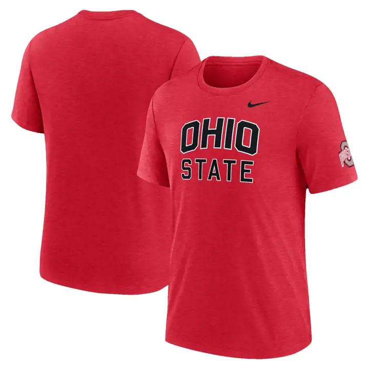 T-shirt ras du cou en tissu tri-mélange Nike Collegiate Block pour homme Ohio State Buckeyes