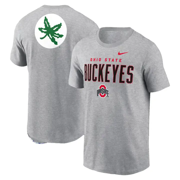 T-shirt coton à manches courtes Ohio State Buckeyes SP M NK avec mascotte principale dkg
