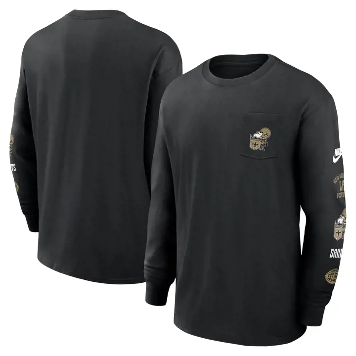 T-shirt à manches longues Nike NFL Max 90 Rétro New Orleans Saints 24 BLK