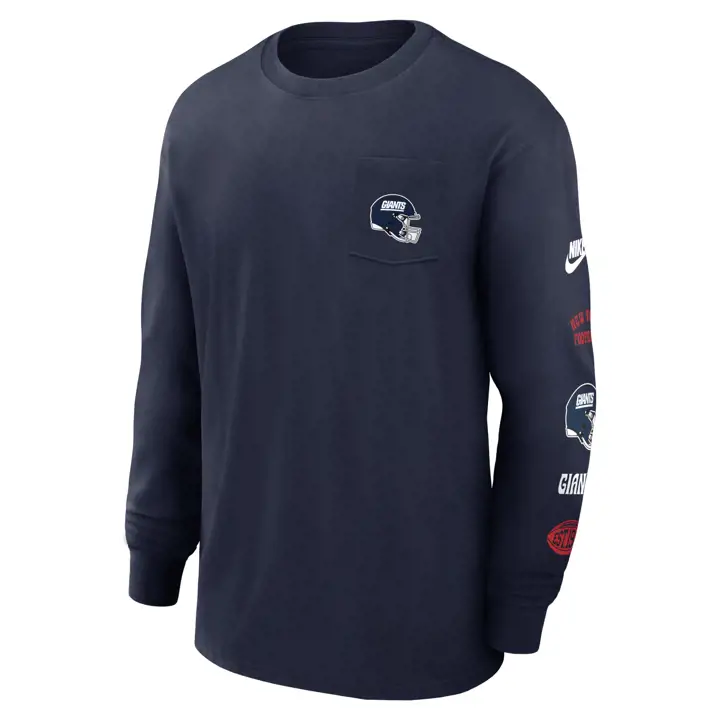 T-shirt Nike NFL Max 90 Rétro Manches Longues New York Giants 24 MARINE