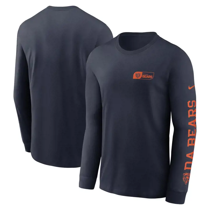 T-shirt à manches longues Nike NFL Chicago Bears All Out Essential BLEU MARINE