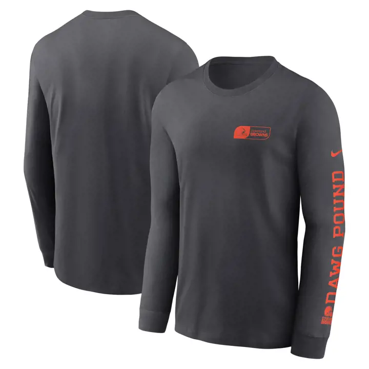 Cleveland Browns NFL Nike T-shirt manches longues Essential All Out ANTHRACITE