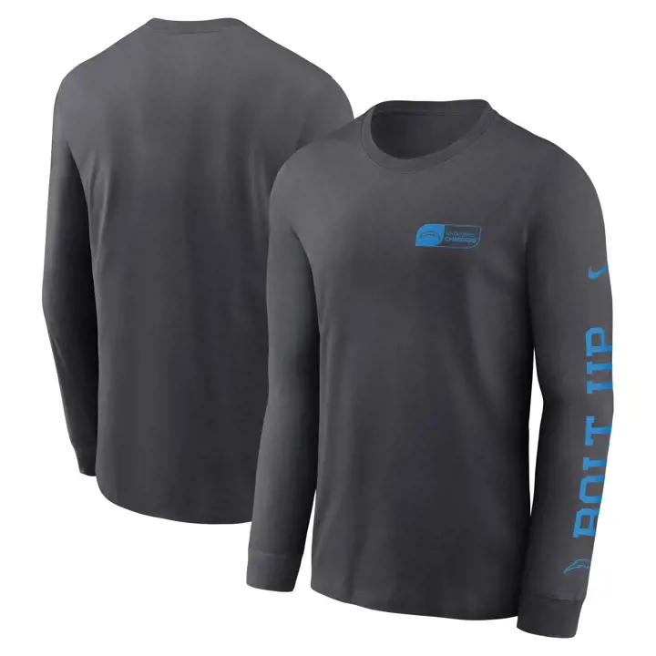 T-shirt à manches longues NFL Nike All Out Essential Los Angeles Chargers Anthracite