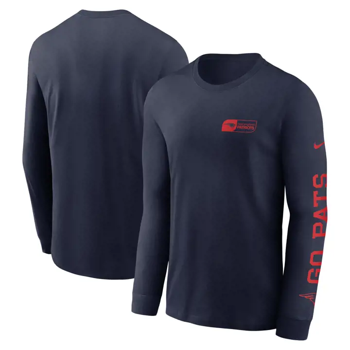 T-shirt manches longues Nike NFL « All Out Essential » New England Patriots BLEU MARINE