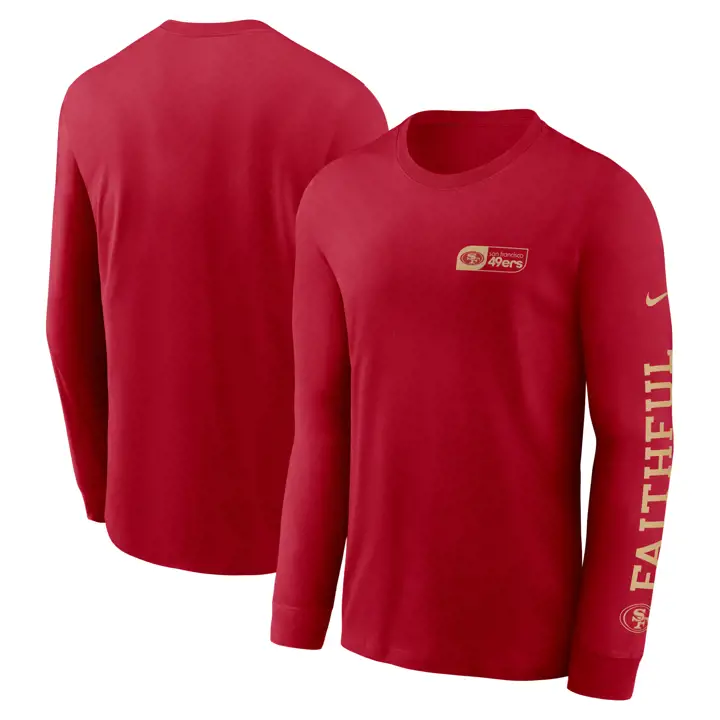 T-shirt à manches longues NFL Nike All Out Essential des 49ers de San Francisco ROUGE