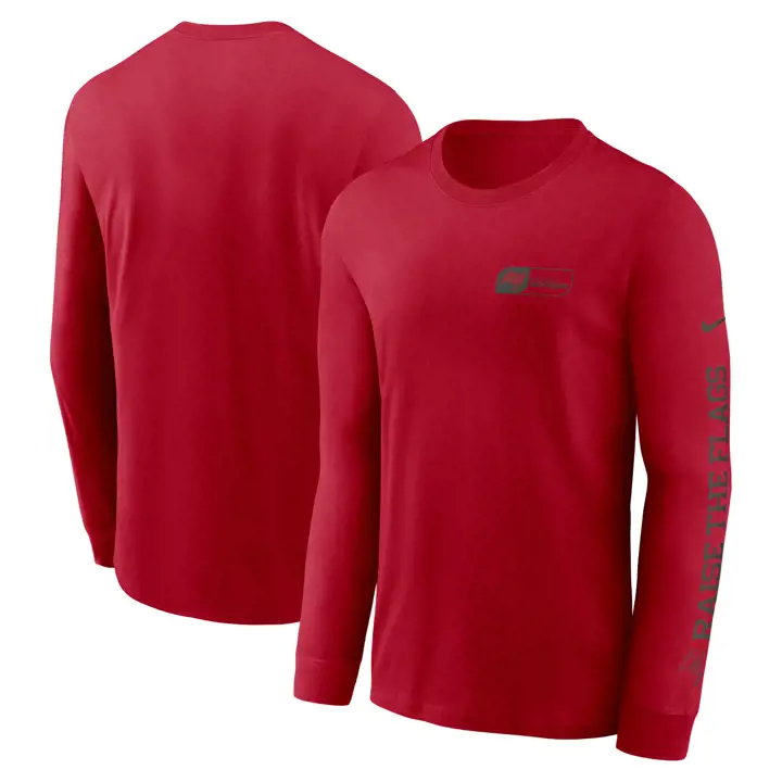 T-shirt à manches longues NFL Nike All Out Essential des Buccaneers de Tampa Bay, ROUGE