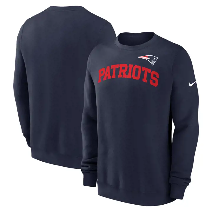 New England Patriots NFL Nike Club Molleton Ras du Cou Logo 24 MARINE