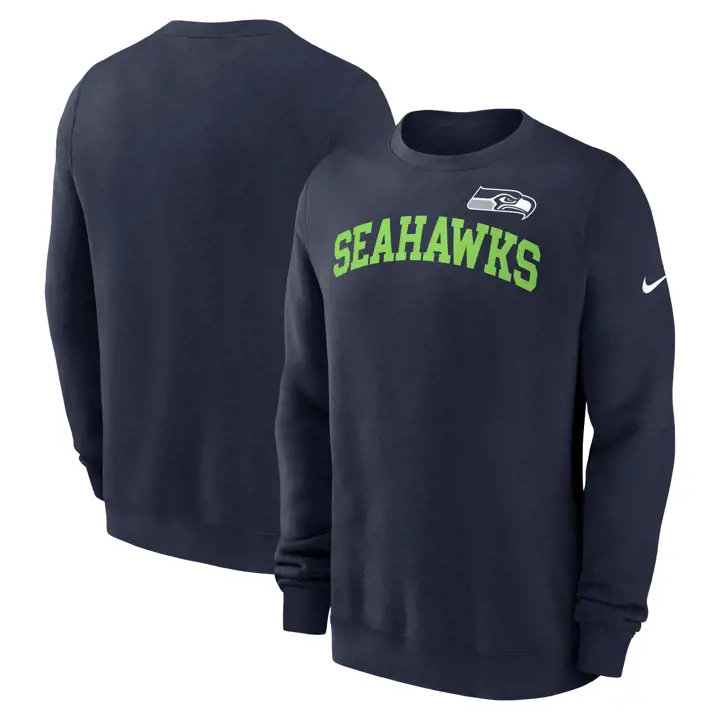 Seattle Seahawks NFL Nike WordmarkClub Crew 24 MARINE