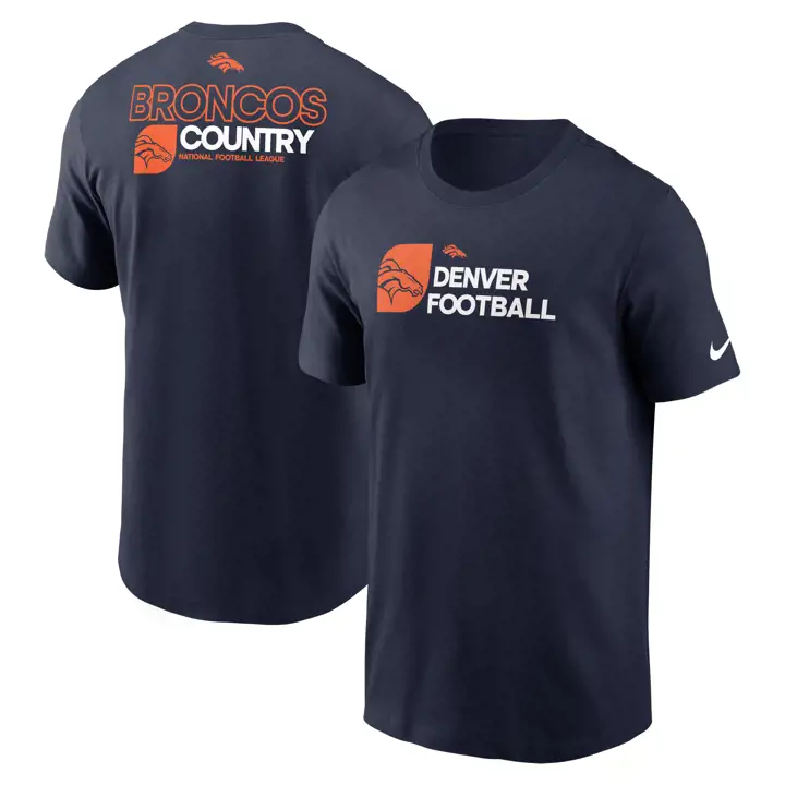 T-shirt essentiel Denver Broncos NFL Nike Team Outline 24 Marine