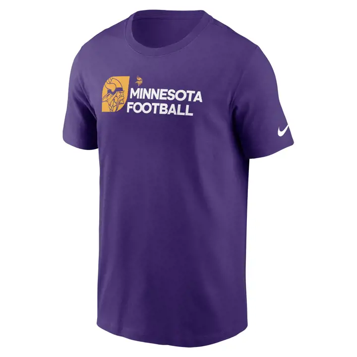 T-shirt essentiel de l'équipe NFL Nike Minnesota Vikings avec contour 24 PUR