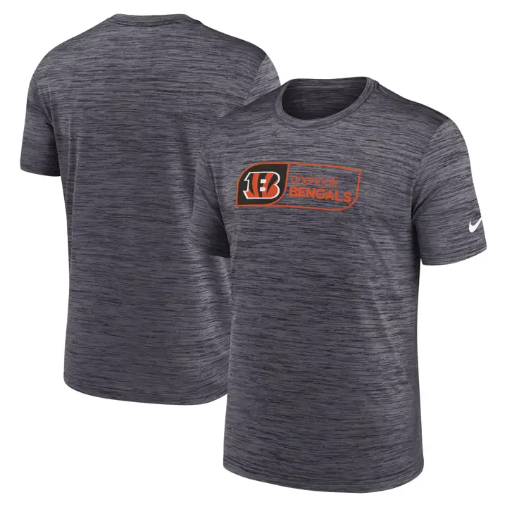 T-shirt homme Nike Cincinnati Bengals Velocity Jock Tag Manches Courtes 24 BL