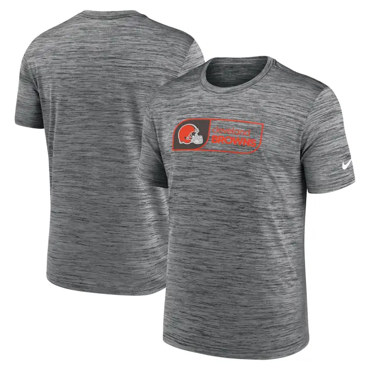 T-shirt Cleveland Browns pour homme Nike SS Velocity Jock Tag 24 ANTH