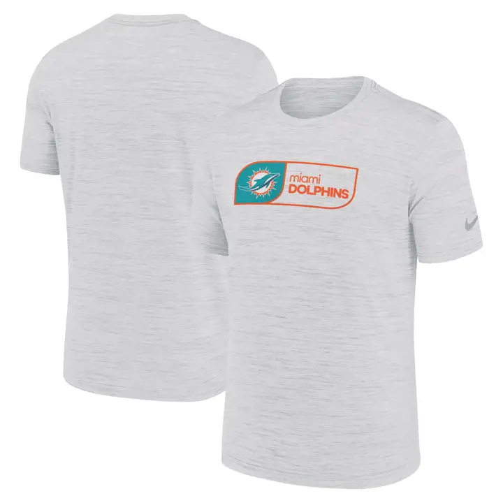 Miami Dolphins Men's Nike SS Velocity Jock Tag Tee 24 WHT
