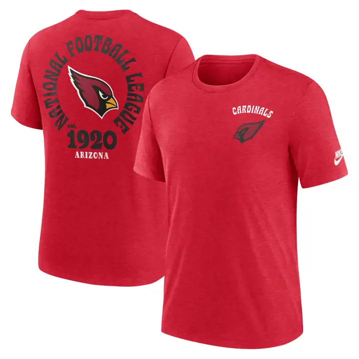 Arizona Cardinals NFL Nike Rewind Helmet T-shirt chiné 24 ROUGE