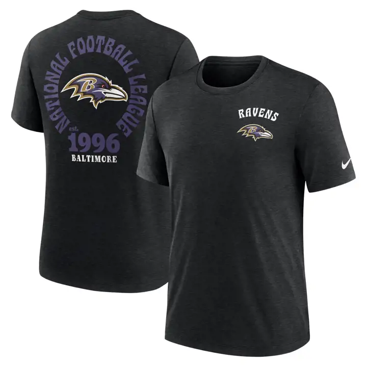 T-shirt Triblend Nike NFL Baltimore Ravens Casque Retro 24 NOIR