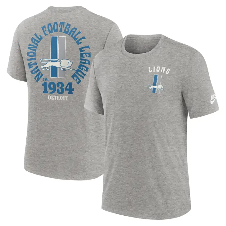 T-shirt Triblend Casque NFL Nike Rewind Detroit Lions 24 GRY