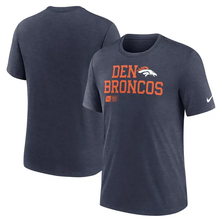 T-shirt Denver Broncos NFL Nike Lockup Triblend 24 MARINE