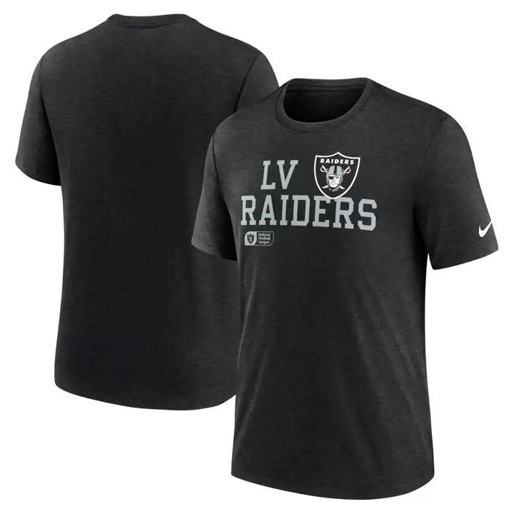 T-shirt mélangé homme NFL Las Vegas Raiders Nike Lockup 24 BLK